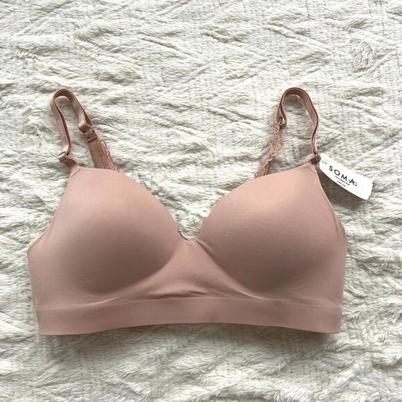 Soma English Luxe Wireless Bra With Lace Back in Hush - Picture 2 of 8